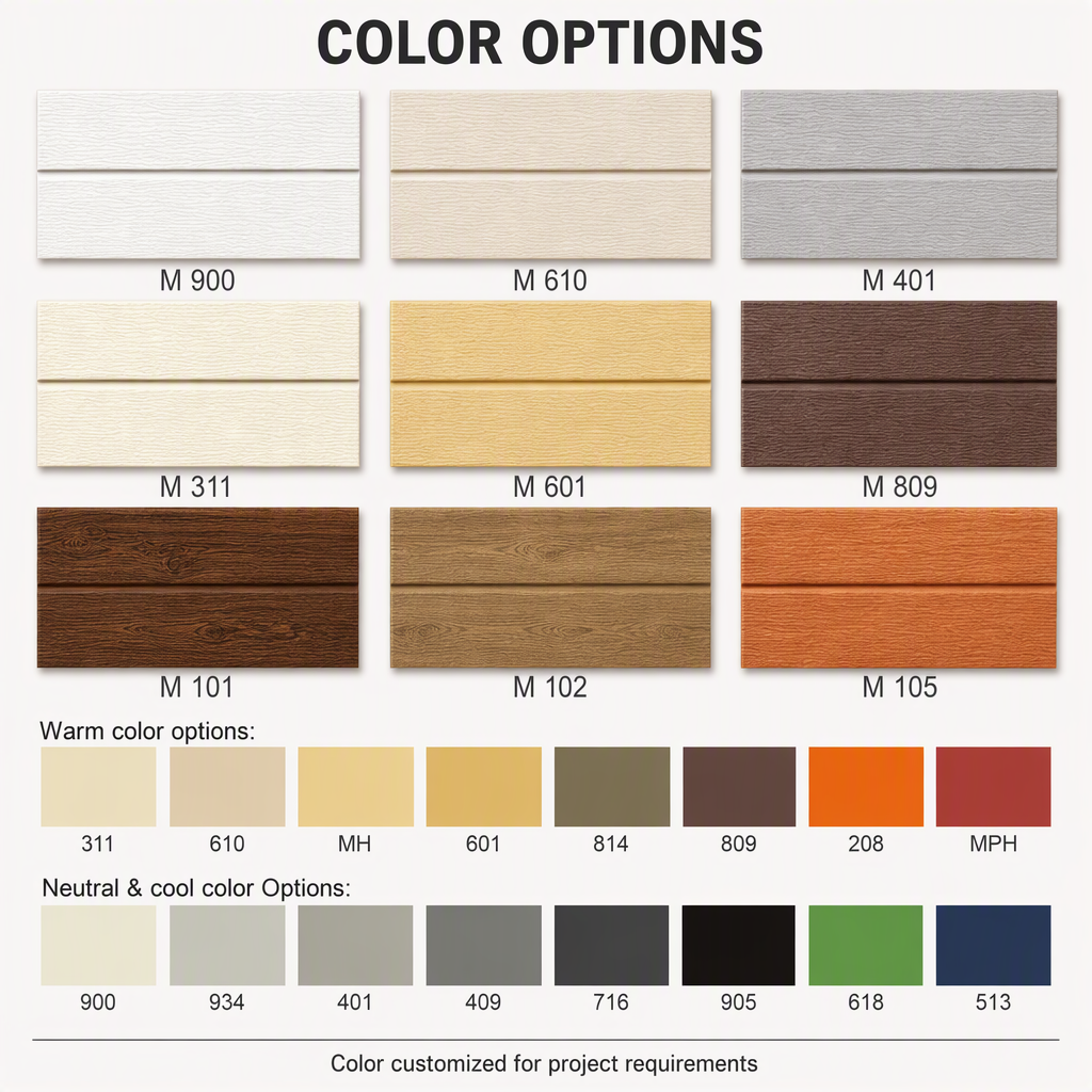 Wood Grain Series Single Groove Metal Carved Panel with Rigid PU Foam Core