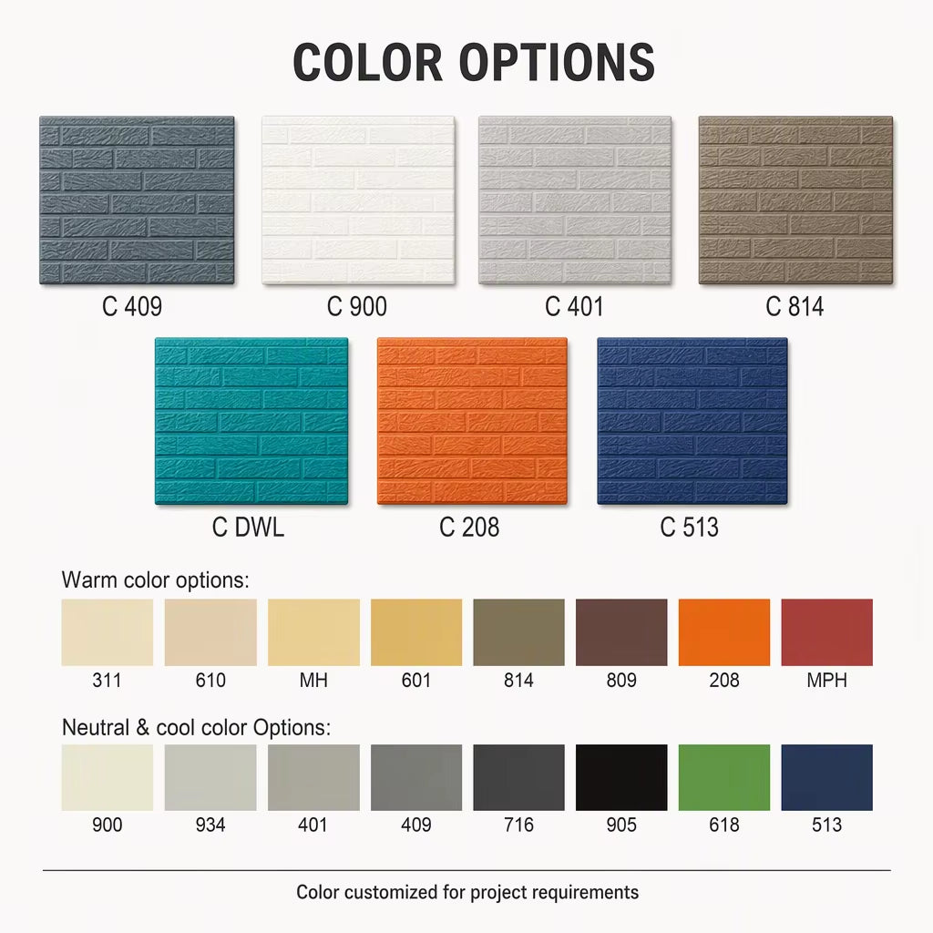 Tile Series Single Color Metal Carved Panel with Rigid PU Foam Core