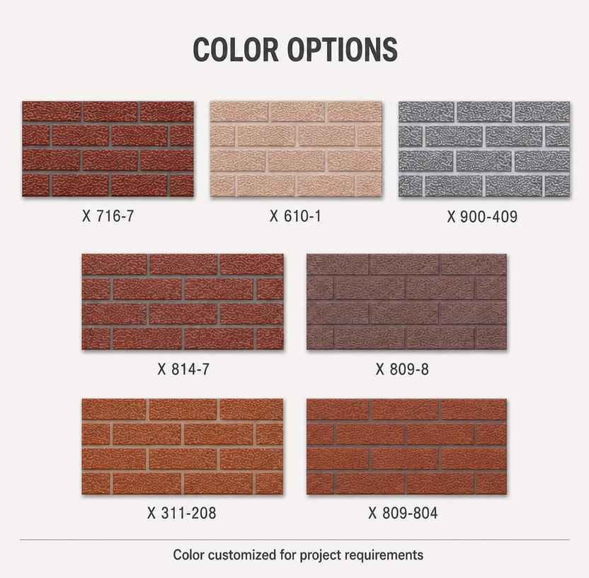 Small Brick Series Double Color Metal Carved Panel with Rigid PU Foam Core