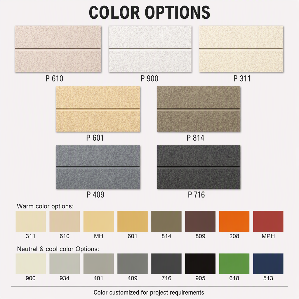 Spray Grain Series Single Groove Metal Carved Panel with Rigid PU Foam Core