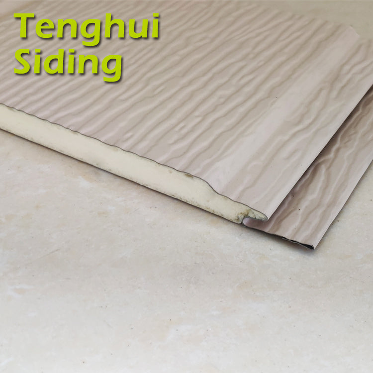 Wood Grain Series Double Groove Metal Carved Panel with Rigid PU Foam Core